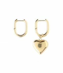 SHAKER JEWELS Créoles Asymétriques Cœur Plaqué Or