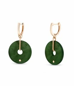 GINETTE NY Boucles D'oreilles Donut Jade Or Rose