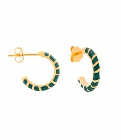 CABIROL Créoles Aimée Vermeil Vert Sapin