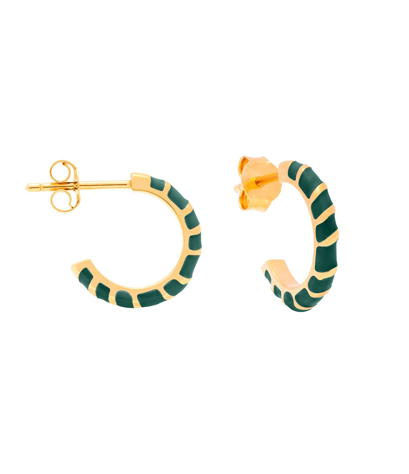 CABIROL Créoles Aimée Vermeil Vert Sapin