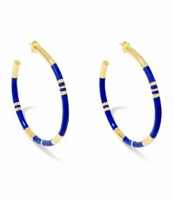 AURELIE BIDERMANN Créoles GM Positano Résine Bleu