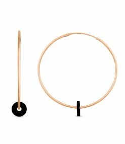 GINETTE NY Créoles Donut Onyx Or Rose