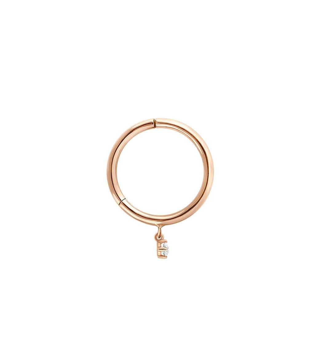VANRYCKE Mini Créole Stardust M Diamant Or Rose (vendue à L'unité) 2 VANRYCKE Mini Créole Stardust M Diamant Or Rose (vendue à L'unité) – Image 2