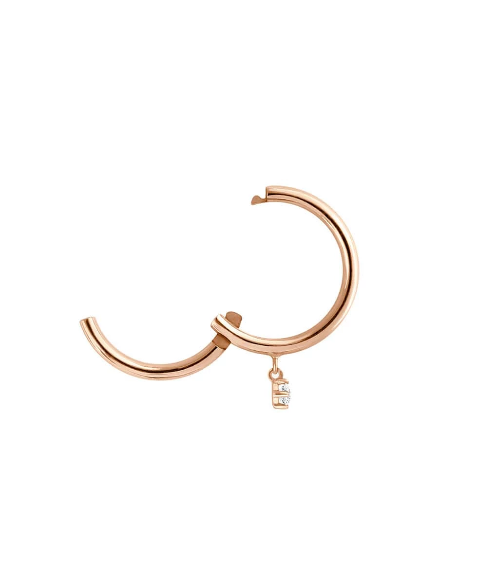 VANRYCKE Mini Créole Stardust M Diamant Or Rose (vendue à L'unité) 3 VANRYCKE Mini Créole Stardust M Diamant Or Rose (vendue à L'unité) – Image 3