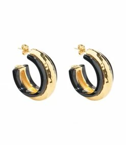 AURELIE BIDERMANN Créoles Nazca GM Résine Noir