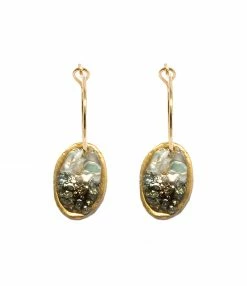 LSONGE Boucles D'oreilles Lakota M Nacre Pyrite