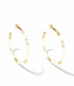 AURELIE BIDERMANN Créoles GM Positano Résine Ivoire