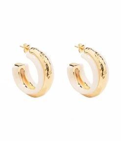 AURELIE BIDERMANN Créoles Nazca GM Résine Ivoire