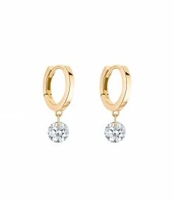 LA BRUNE & LA BLONDE Mini Créoles 360° Diamant Brillant Or Jaune