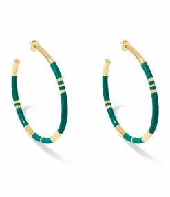 AURELIE BIDERMANN Créoles GM Positano Résine Émeraude