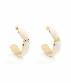 AURELIE BIDERMANN Créoles Marlène Résine Ivoire