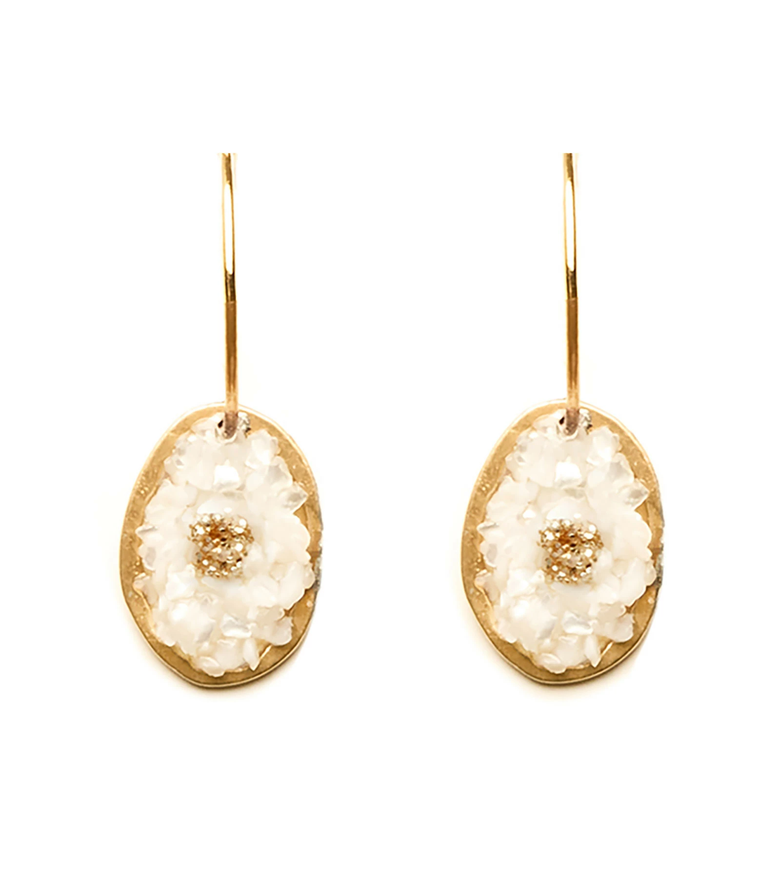 LSONGE Boucles D'oreilles Lakota M Nacre Doré 1 LSONGE Boucles D'oreilles Lakota M Nacre Doré