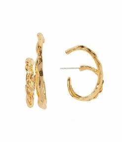 PAMELA LOVE Créoles Twisted Laiton Doré