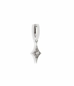NAVA JOAILLERIE Mini Créole Cheyenne Losange Diamant Or Blanc (vendue à L'unité)