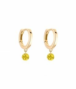 LA BRUNE & LA BLONDE Mini Créoles Confetti Saphir Jaune Or Jaune