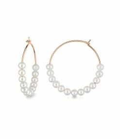 GINETTE NY Créoles Maria Or Rose Perle