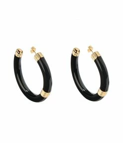 AURELIE BIDERMANN Créoles Katt Résine Noir