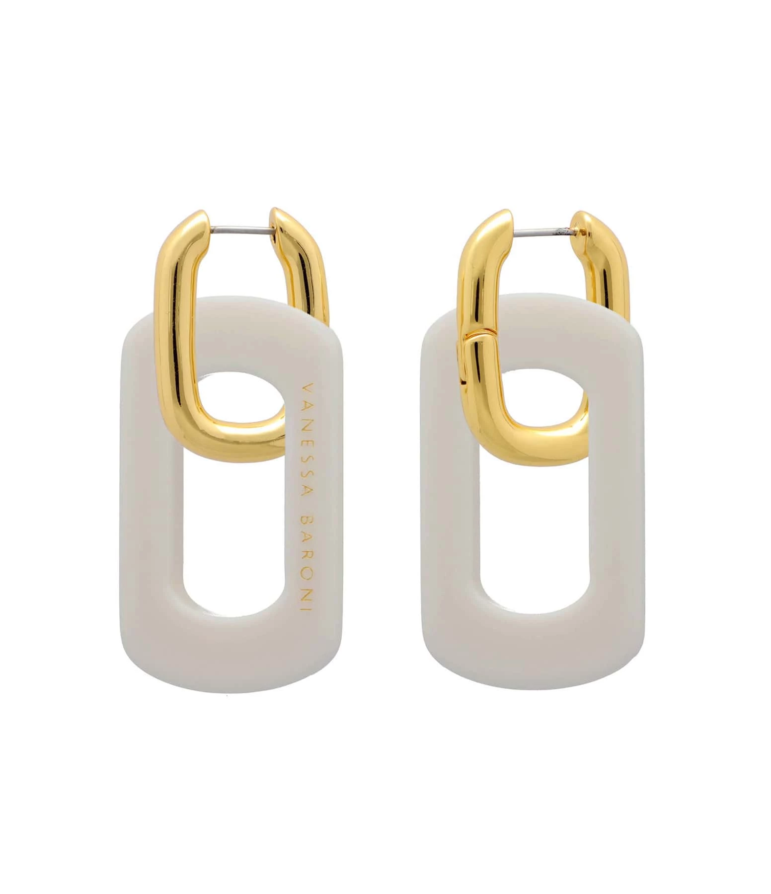 VANESSA BARONI Boucles D'oreilles Edge Doré Off White 1 VANESSA BARONI Boucles D'oreilles Edge Doré Off White
