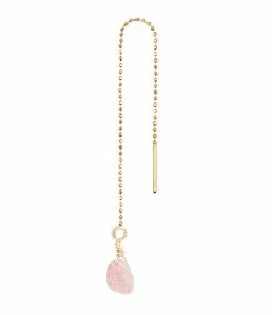 MON PRECIEUX GEM Boucle D'oreille Cœur Chaine Courte Strawberry Quartz Rose