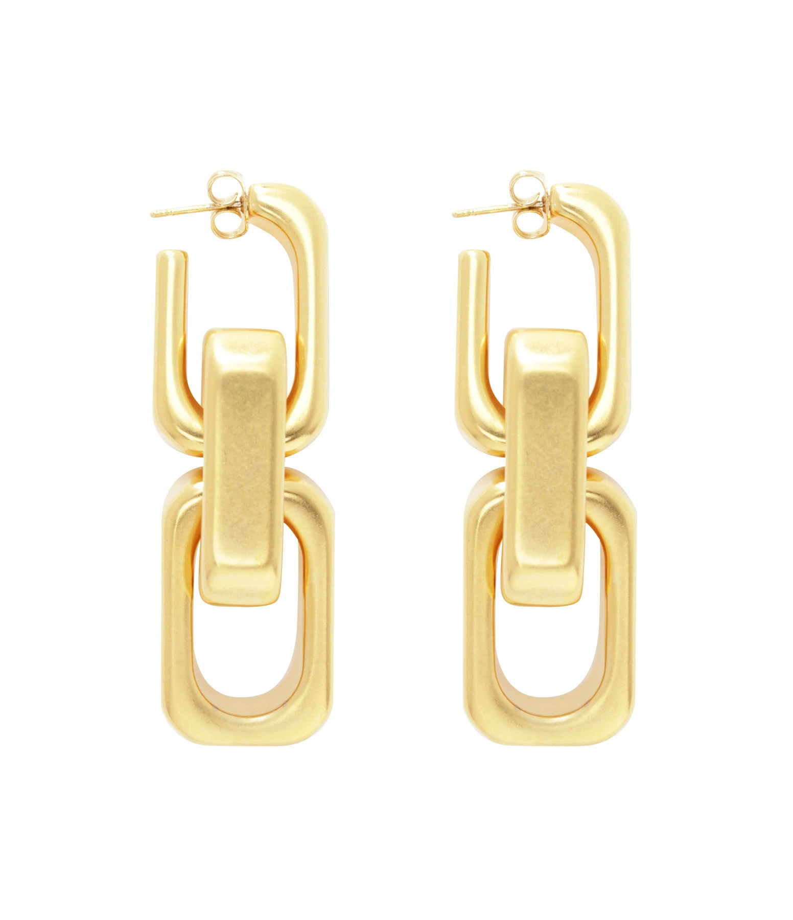 VANESSA BARONI Boucles D'oreilles Big Tank Doré Vintage 1 VANESSA BARONI Boucles D'oreilles Big Tank Doré Vintage