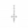 STONE PARIS Boucle D'oreille Barrette Blood Diamonds Or Blanc (vendue à L'unité)
