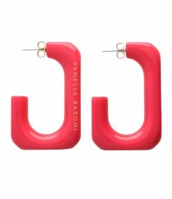 VANESSA BARONI Boucles D'oreilles Squared Single Large Rose