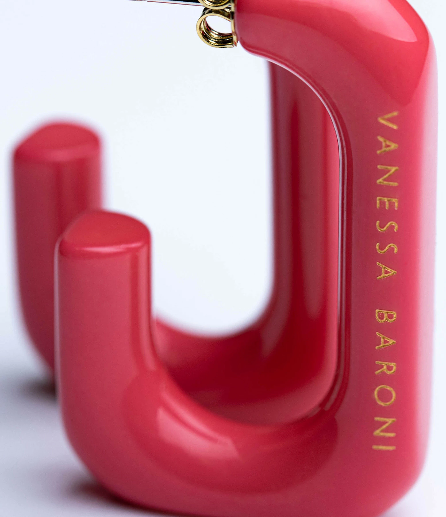 VANESSA BARONI Boucles D'oreilles Squared Single Large Rose 2 VANESSA BARONI Boucles D'oreilles Squared Single Large Rose – Image 2