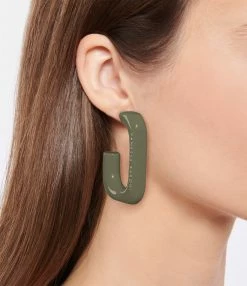VANESSA BARONI Boucles D'oreilles Squared Single Large Olive 5 VANESSA BARONI Boucles D'oreilles Squared Single Large Olive -PAMELA LOVE SHOP unnamed file 2259