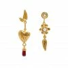 PAMELA LOVE Boucles D'oreilles Valentine Laiton Doré