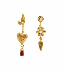 PAMELA LOVE Boucles D'oreilles Valentine Laiton Doré