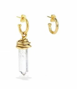 GOOSSENS PARIS Boucles D'oreilles Talisman Cristal De Roche Naturel