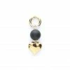 SHAKER JEWELS Boucle D'oreille Love Onyx Plaqué Or (vendue à L'unité)