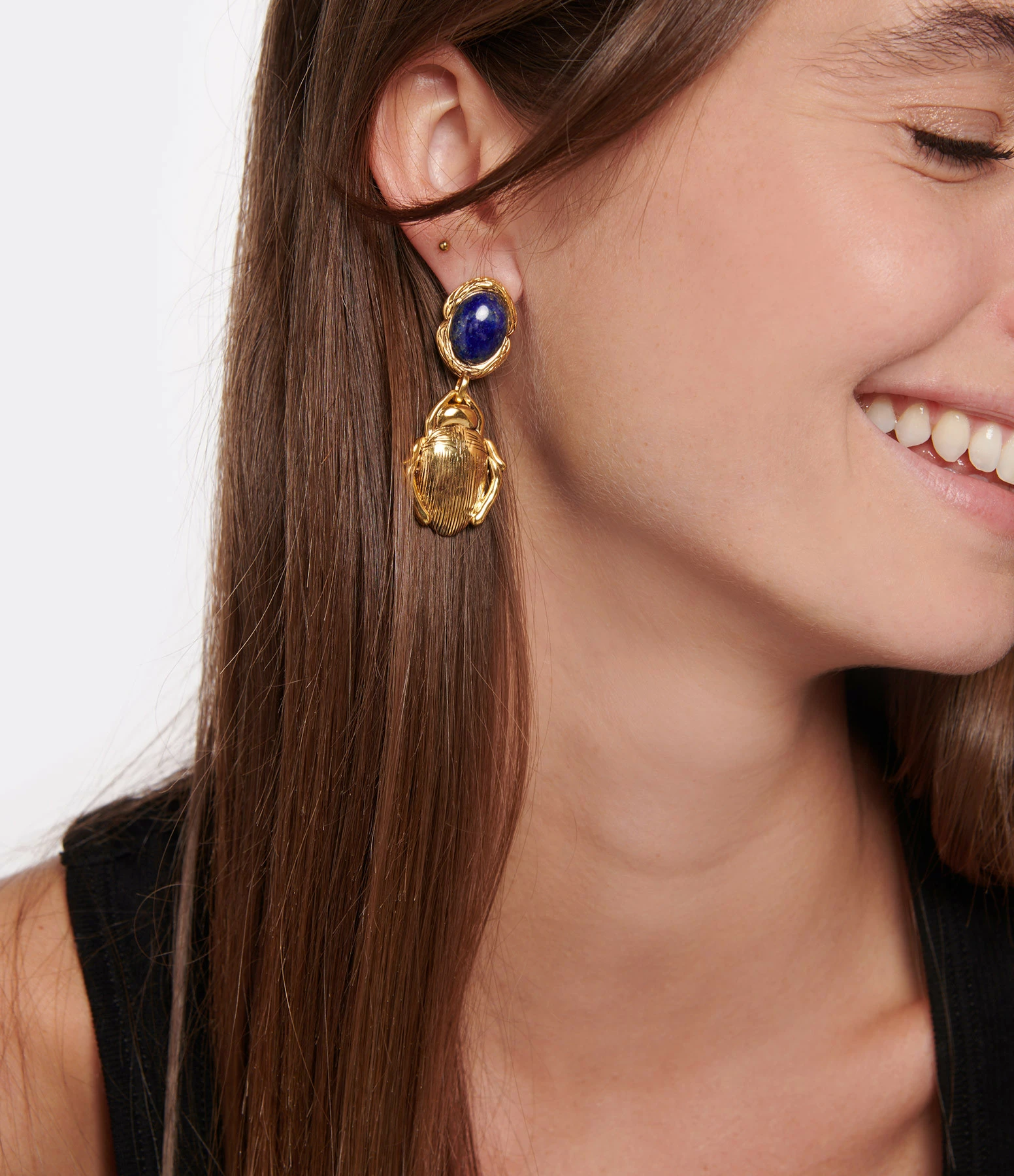 AURELIE BIDERMANN Boucles D'oreilles Olfa Lapis Lazuli – Image 2