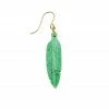 MON PRECIEUX GEM Boucle D'oreille Plume Turquoise (vendue à L'unité)