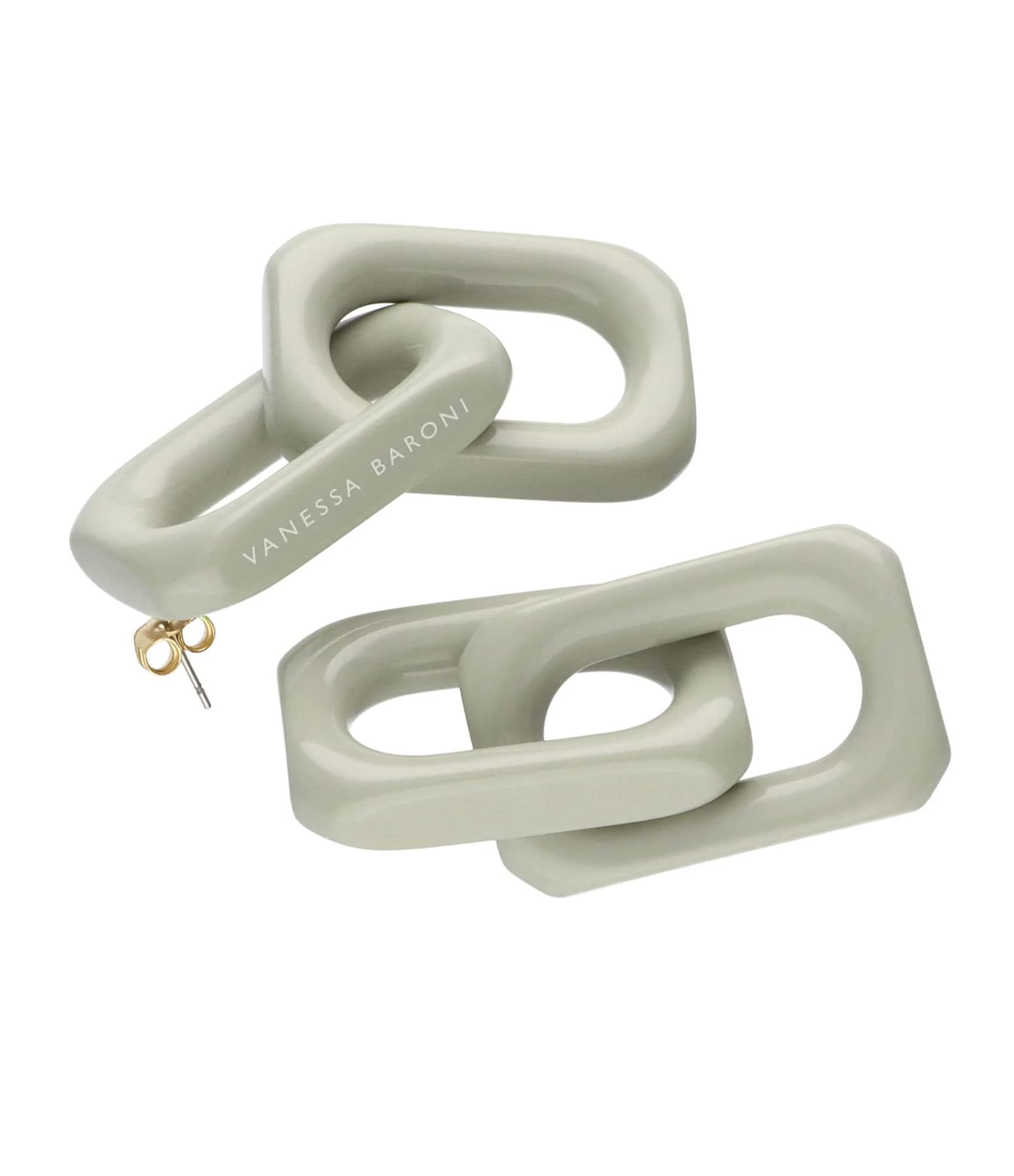 VANESSA BARONI Boucles D'oreilles Squared Double Small Gris 2 VANESSA BARONI Boucles D'oreilles Squared Double Small Gris – Image 2