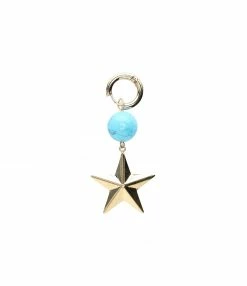 SHAKER JEWELS Boucle D'oreille Star Turquoise Plaqué Or (vendue à L'unité)