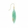 MON PRECIEUX GEM Boucle D'oreille Plume Chrysoprase (vendue à L'unité)
