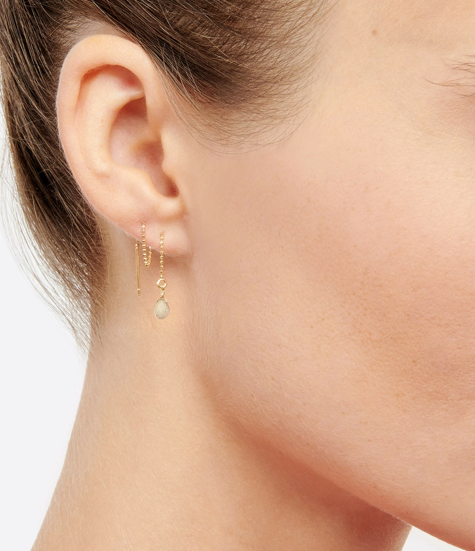 MON PRECIEUX GEM Boucle D'oreille Chaîne PM Labradorite (vendue à L'unité) – Image 2