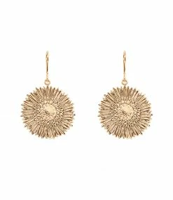 AURELIE BIDERMANN Boucles D'oreilles Helianthus Fleurs Doré