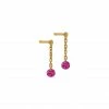 LA BRUNE & LA BLONDE Boucles D'oreilles Confetti Rubis Or Rose