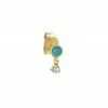 AND...PARIS Boucle D'oreille Prospérité Turquoise Or (vendue à L'unité)