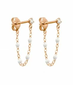 GIGI CLOZEAU Boucles D'oreilles Pendantes Suprême Diamant Or Rose