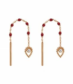 GIGI CLOZEAU Boucles D'oreilles Lucky Poire Mini Résine Or Diamants