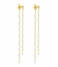 GIGI CLOZEAU Boucles D'oreilles Pendantes Perles Résine Or