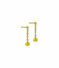 LA BRUNE & LA BLONDE Boucles D'oreilles Confetti Saphir Jaune Or Jaune