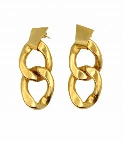 PERRINE TAVERNITI Boucles D'oreilles Babylone Laiton Doré