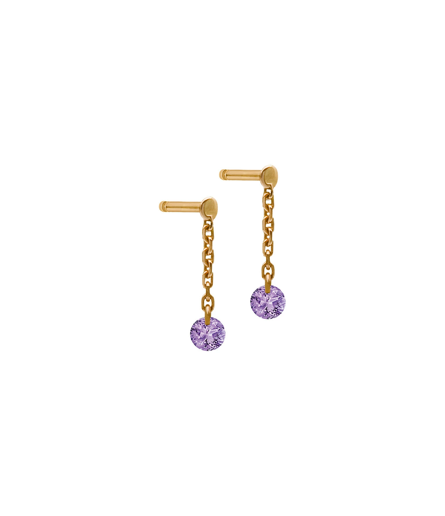 LA BRUNE & LA BLONDE Boucles D'oreilles Confetti Améthyste Or Rose 1 LA BRUNE & LA BLONDE Boucles D'oreilles Confetti Améthyste Or Rose