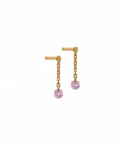 LA BRUNE & LA BLONDE Boucles D'oreilles Confetti Saphir Rose Or Rose