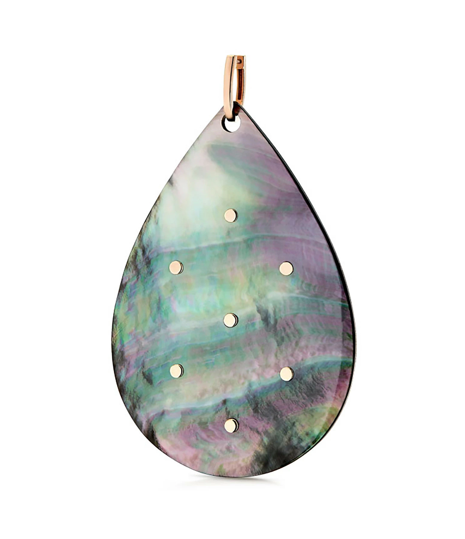 GINETTE NY Boucle D'oreille Bliss Jumbo Nacre Noire Or Rose (vendue à L'unité)