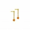 LA BRUNE & LA BLONDE Boucles D'oreilles Confetti Saphir Orange Or Jaune